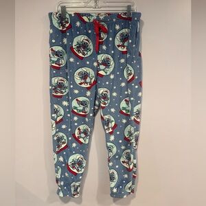 Disney‎ Stitch Snowglobe jogger fleece pajama pants